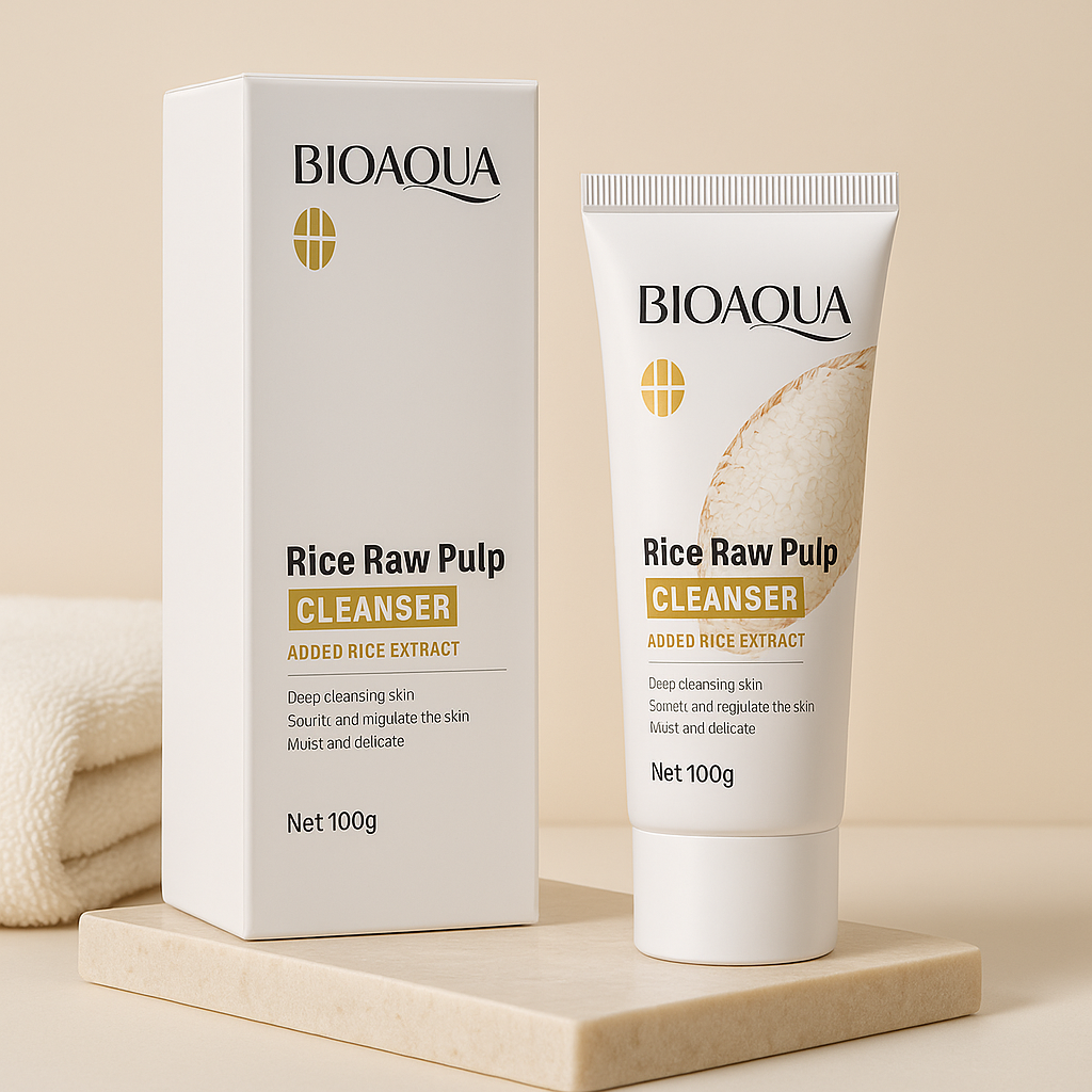 Mousse Nettoyante Visage Éclat au Riz – Nettoyage Doux & Hydratant